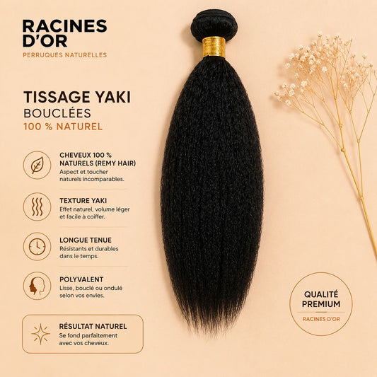 Tissage - Mèches bouclées (Yaki) 100 % naturelles