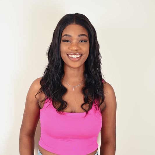 Perruque MICHELLE ondulée noir naturel Remy Hair