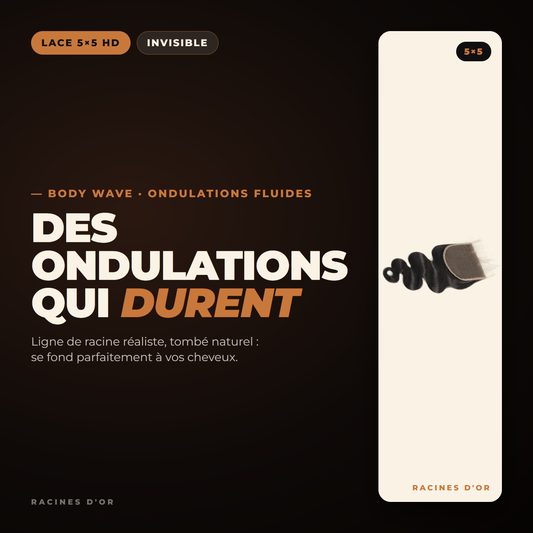 Closure 5x5 Body Wave – Cheveux 100% Naturel