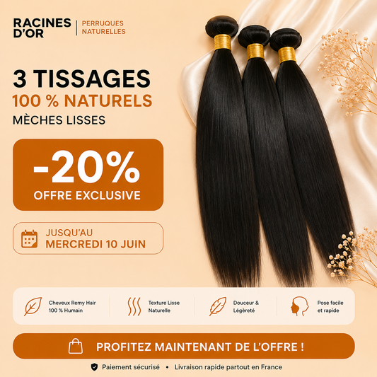 Tissage - Mèches lisses 100 % naturelles