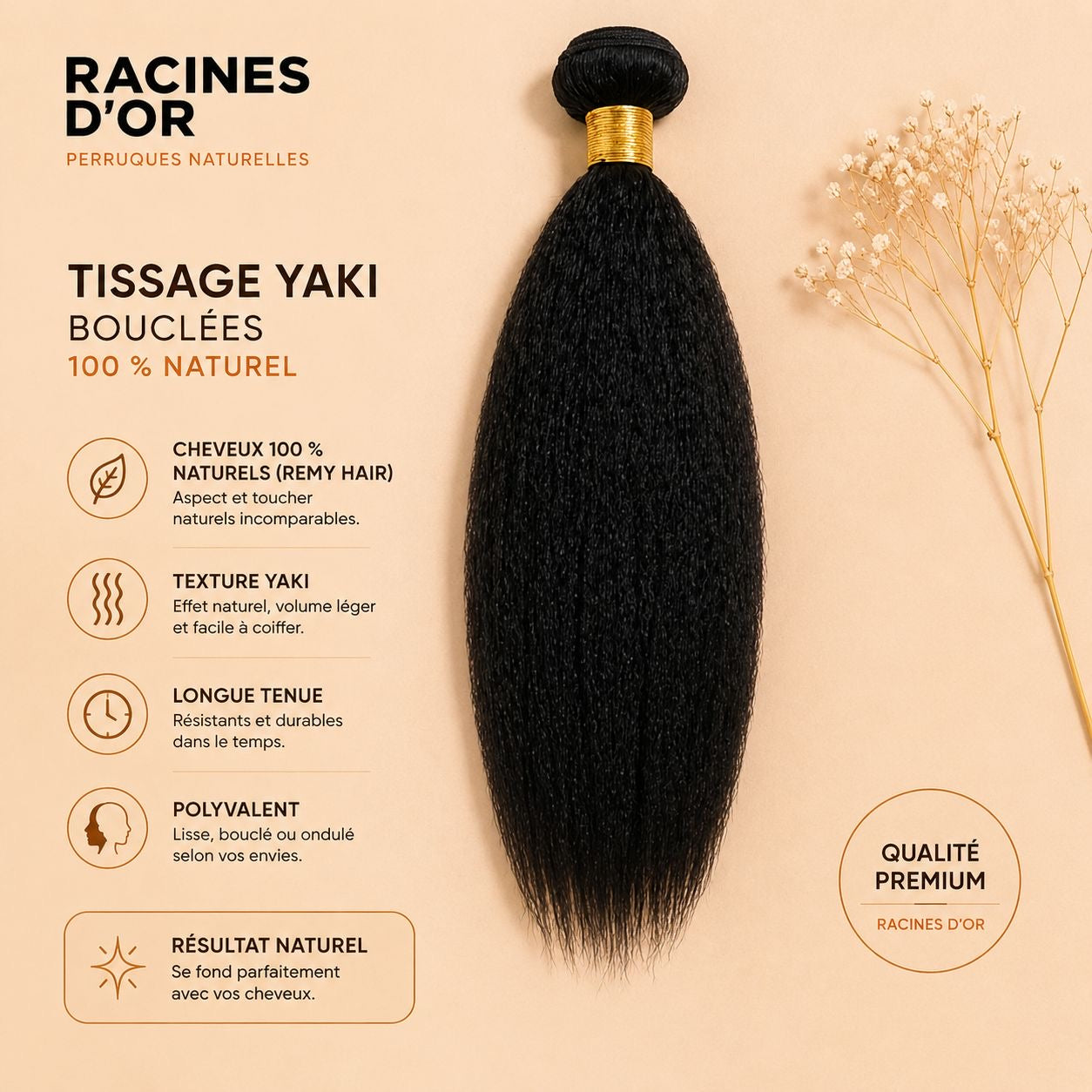 100% natural curly (Yaki) hair extensions
