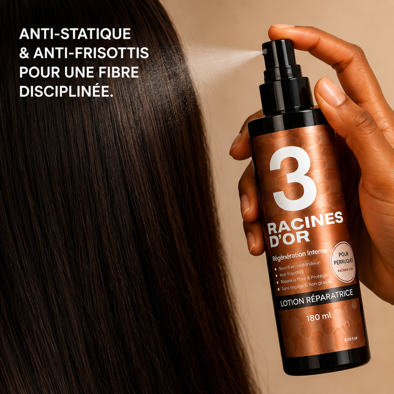 Pflegendes Entwirrungsspray – Anti-Frizz & Antistatisch für Remy-Haarperücken – 180 ml