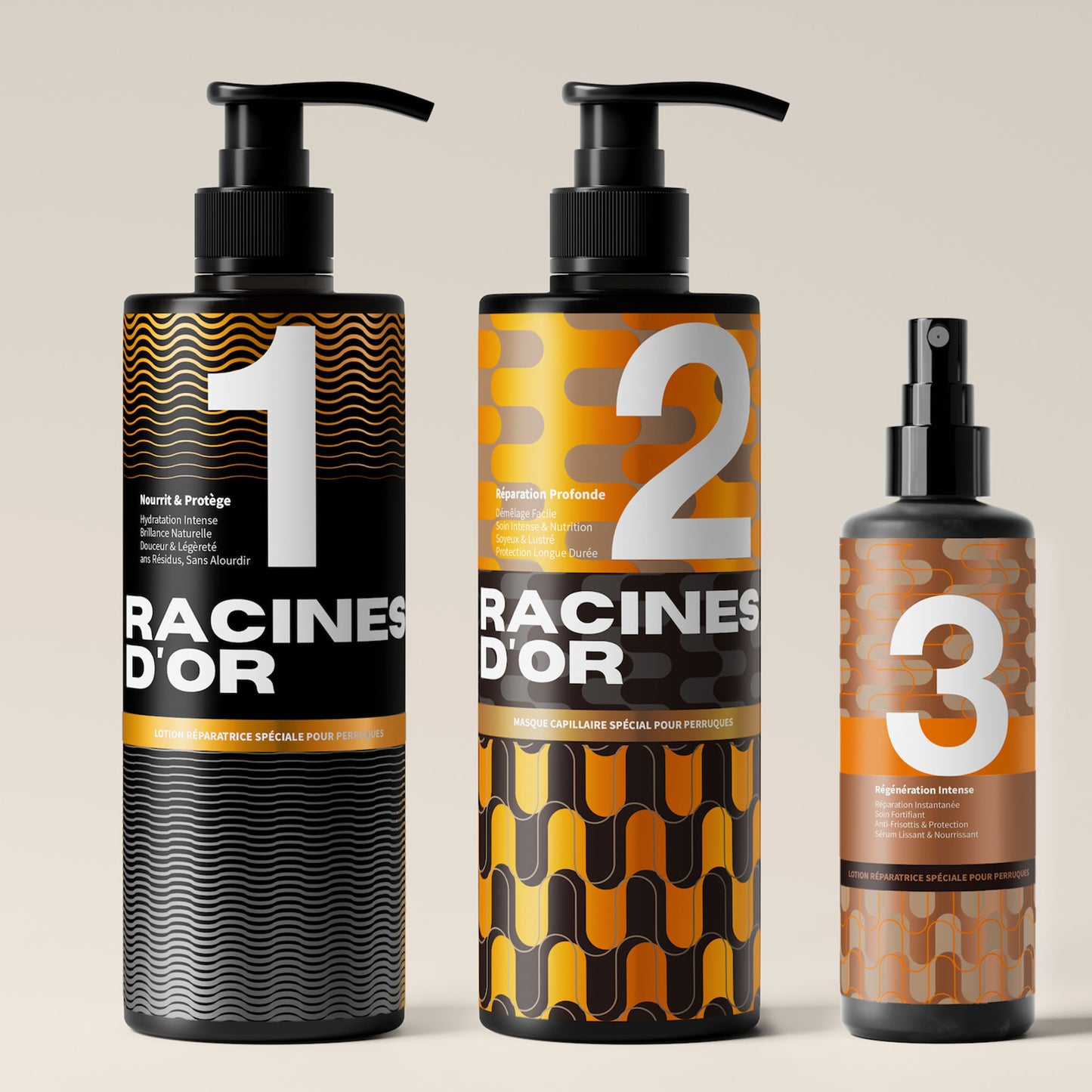 Ensemble soin perruque 3 pièces – Shampooing, après-shampooing et sérum nourrissant