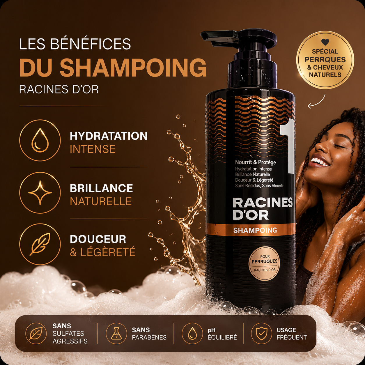 Pflegendes Shampoo – Remy-Haar-Perücken & Natürliches Haar – 500 ml