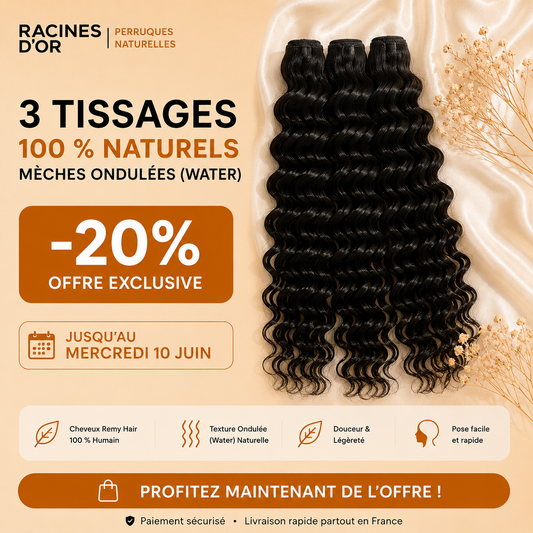 Tissage - Mèches ondulée (water) 100 % naturelles