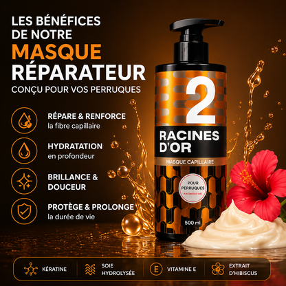 Reparierende Haarmaske – Remy-Haar-Perücken & geschädigtes Haar – 500 ml