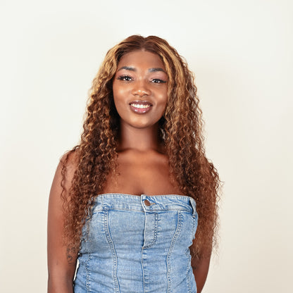 Perruque SERENA blond miel mouvement fluide cheveux naturels