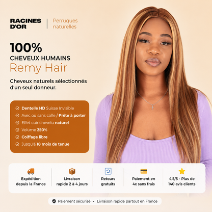 PERRUQUE NAOMI | Couleur blond miel