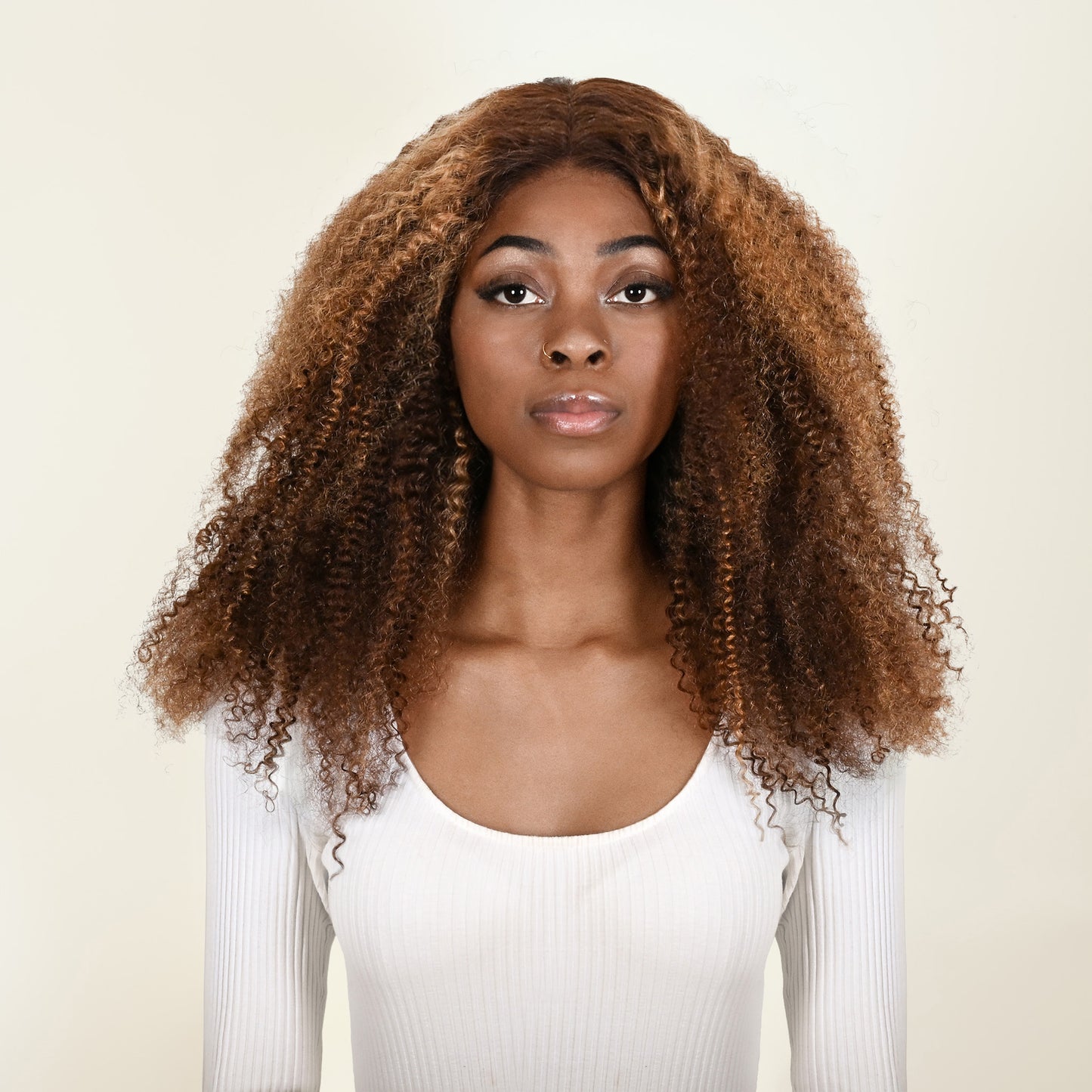 Perruque JANET afro blond miel Remy Hair