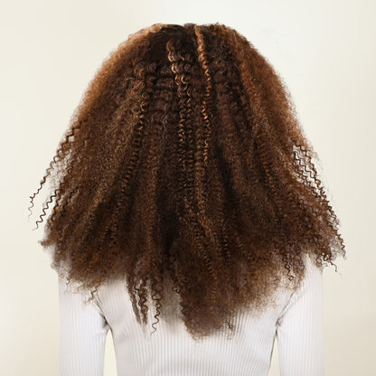 Perruque JANET blond miel vue profil volume texturé