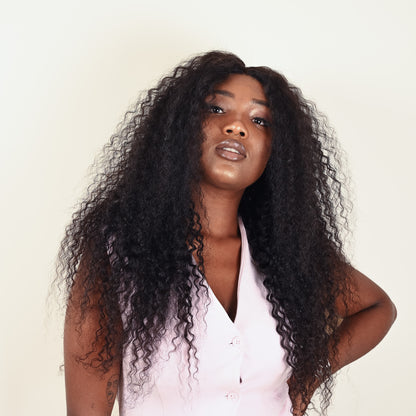 Perruque GISELLE boucles denses noir naturel