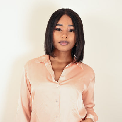 Perruque KELLY carré lisse noir naturel Remy Hair