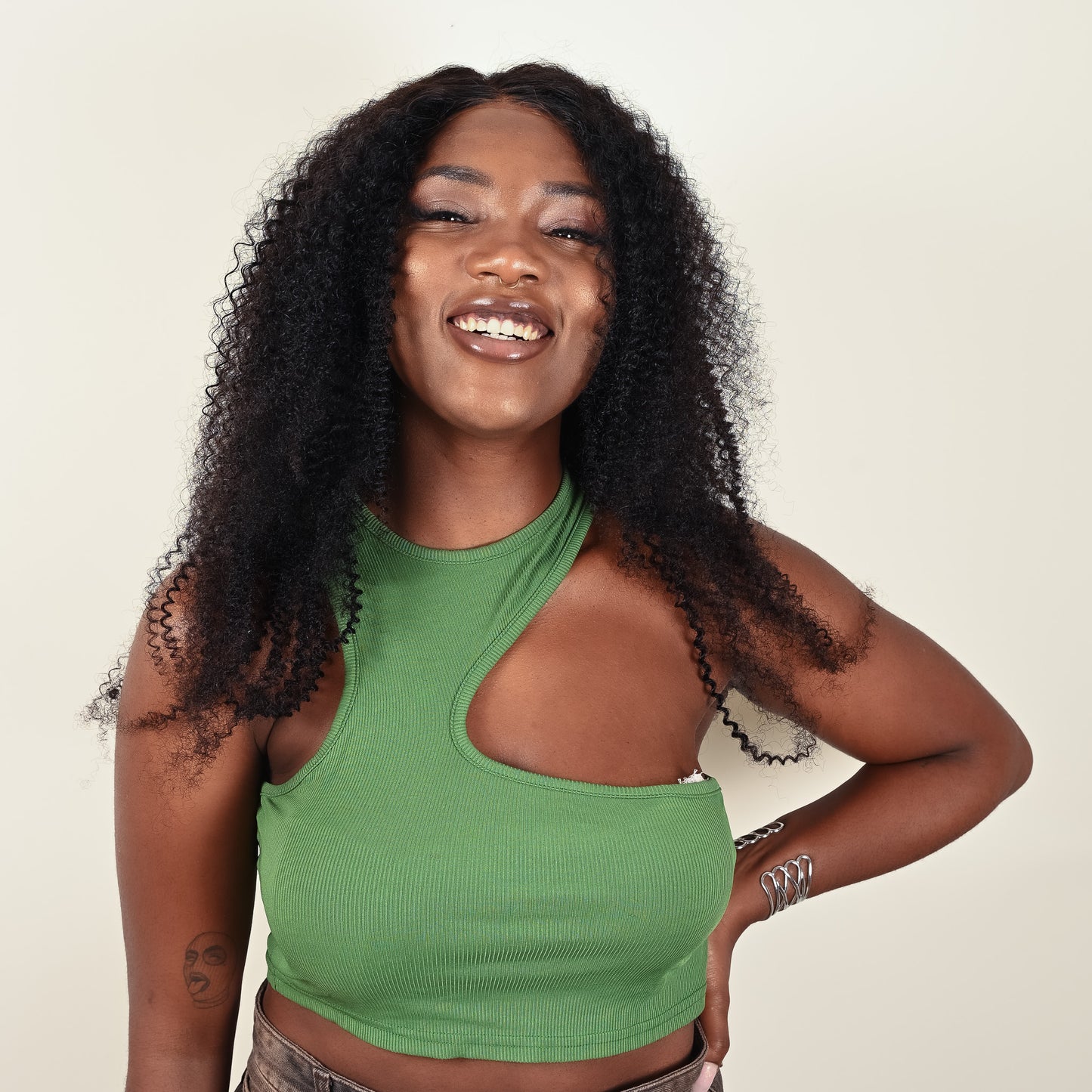 Perruque JANET cheveux naturels afro longueur moyenne