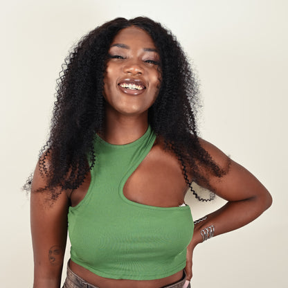 Perruque JANET cheveux naturels afro longueur moyenne