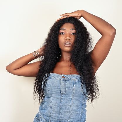 Perruque SERENA cheveux naturels longs bouclés