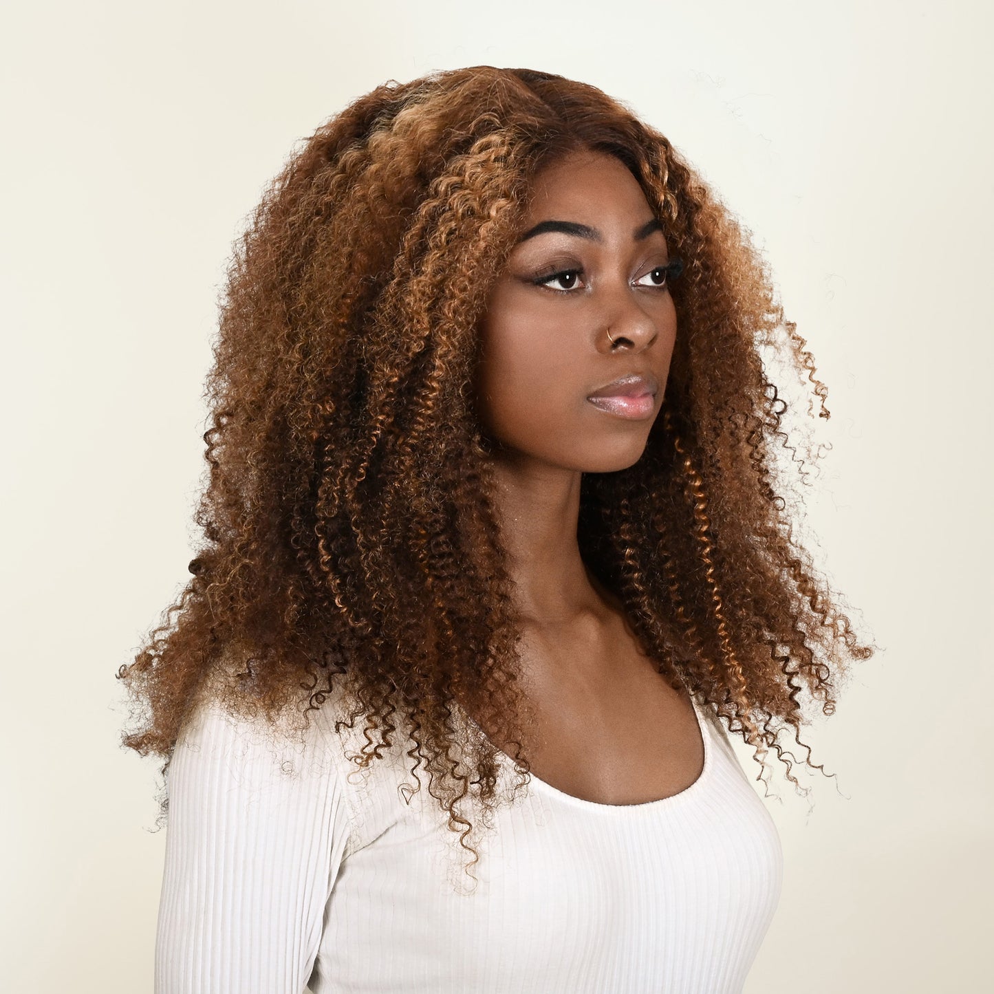 Perruque JANET texture afro blonde naturel