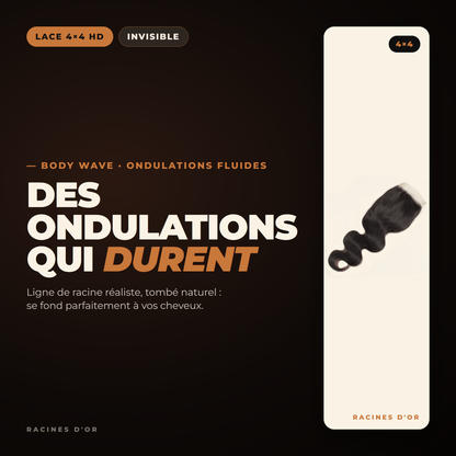 Closure 4x4 Body Wave  – Cheveux 100% Naturel