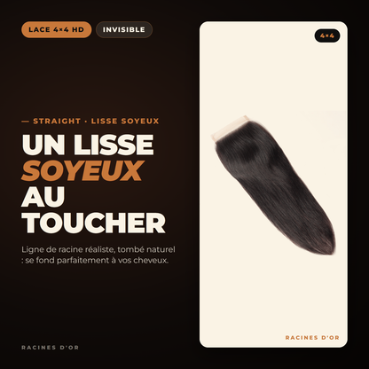 Closure 4x4 Lisse  – Cheveux 100% Naturel