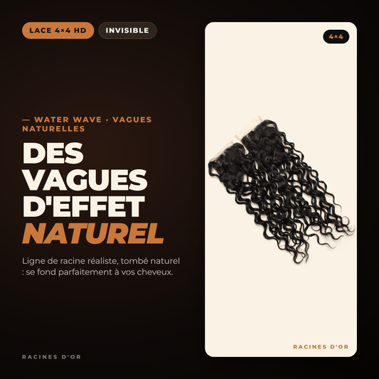 Closure 4x4 Water Wave – Cheveux 100% Naturels